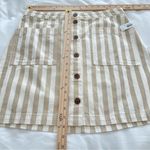 Old Navy NWT Skirt Size 12 Khaki Stripe Button Front ALine Photo 3