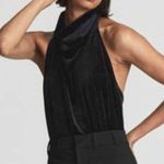 Reiss Kimberley Sleeveless Velvet Bodysuit Size XS Black Photo 8
