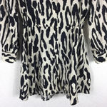 ZARA  Animal Print Long Sleeve Aline Button Mini Shirt Dress XS Photo 10
