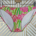 Lilly Pulitzer Surfs Up Bikini Bottom Hibiscus Floral Print Pink Green Size M Photo 0