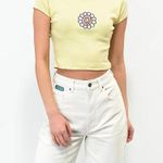 Odd Future  Light Yellow Floral Crop Top Photo 0