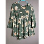 Chris & Carol  Green Babydoll Bell Sleeves Top Size Large Photo 1