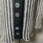 Pure Handknit Artisan‎ Stripe Cotton Cardigan Sweater | Small | Neutral Style Black Photo 5