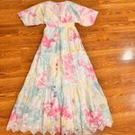 HEMANT & NANDITA multicolor cotton Amara Broderie Anglaise Maxi Dress size XS Pink Photo 10