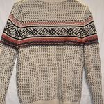 Merona  Pullover Knit Sweater, Cream, Blue, Red/Orange Striped Argyle, Size small Photo 8