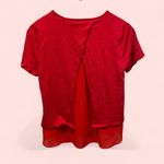 Michael Kors Cute  ruffle hem top short sleeve spicy red cross back Photo 3