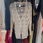 None Vintage Elegant Crochet Lace Top sweater cardigan  - Cream Photo 1