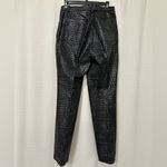 Newport News Vintage  Black Croc Embossed Genuine Leather Pants Tapered Leg Sz 10 Photo 2
