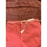 Just Black Denim Coral Pink High Rise Flare Jeans Raw Hem Size 29 Photo 6