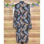Little Lies Open Front Floral Cardigan Kimono Size XS Blue Floral Bell Sleeve Photo 7