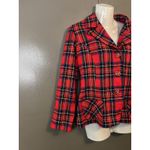 Handmade Vintage Plaid Jacket Womens Medium Red Blue Black Button Front Retro Mod 60s 70s Photo 1
