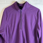Lands' End Lands’ End Woman’s Plus Size Purple Fleece Quarter Zip Pullover Sz 1X (16W-18W) Photo 1