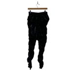 Labijou  Black Shiny Ruched Jogger Pants Womens L Retro Y2K Streetwear Photo 4