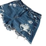 American Eagle  Comfort Stretch Waistband‎ Mom Short Destroyed Denim Size 6 Photo 4