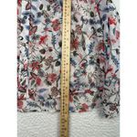 ZARA  White‎ Sheer Long Sleeve Floral Peter Pan Collar Button Down Shirt Womens L Photo 4