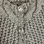 Free People Vintage 90s Wool Sweetheart Chunky Knit Cardigan Sweater Grey Medium Photo 4