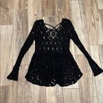 AnM Full Lace Peplum Long Sleeve Top Size M Photo 2