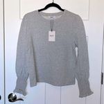 NWT Oat NY Puff Sleeve Long Sleeve Sweatshirt Gray Photo 0