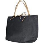 Kate Spade Linen Canvas Tote Bag with Monogram Black and Tan Photo 15