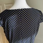 Navy Blue and Gold Polka Dot Midi Dress Classic Career Party Size 12 Photo 9