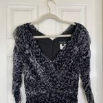 Tadashi Shoji  Leopard Print Graphite Gray Ruched Dress Size XS NWT Party Photo 2