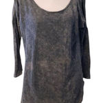 Kaisely Kaisley size medium Grey distressed 3/4 sleeve tunic T-shirt GUC Photo 0