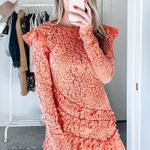 Majorelle REVOLVE Lee Coral Lace Ruffle Mini Dress Photo 0