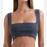 House Of CB Sia Ribbed Sweater Bralette in Grey Melange Photo 1
