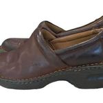 Born concept B.O.C.  Shoes Womens 8 M Slip On Clog Brown Leather Round Toe Casual Photo 0