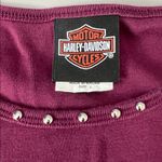 Harley Davidson Studded Baby TShirt Burgundy Size Large Red Photo 2