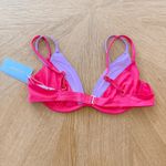 Lā Space Bikini Top Womens Medium Pink Fused Zendaya Color Block Barbiecore NWT Photo 4