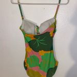 Kate Spade  Green & Multicolor Floral 1 Pc Tie Bandeau Swimsuit Sz XS Photo 2