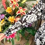 ZARA Floral Print Mini Dress with Ruffles in Black / White Photo 7