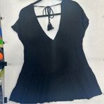 Xhilaration Black Backless Tie Front Blouse Photo 2
