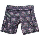 Epic MMA Size L Pocket Biker Shorts Multicolor Sugar Skull Print Cross Fit NWT Black Size L Photo 0