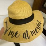 You had Me at Merlot Floppy Paper Sun Hat Drawstring Adjustable Tan Photo 3