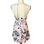 Vtg 90/Y2K B&H Fashion Babydoll Halter Tie Back Floral Pink Fit Flare Dress XS/S Photo 4