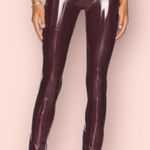 SPANXshape Faux Leather Patent Leggings - Ruby Red Burgundy NEW S petite Photo 0