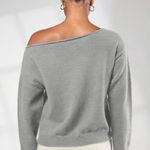 Nasty Gal  Wide Shoulder Ribbed Knit Sweatshirt Photo 0