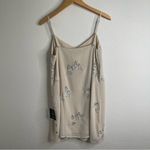 Lulus  Elevated Approach Neutral Beaded Sequin Floral Shift Mini Dress Medium Photo 5