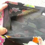 VTG Floral Skirt Tiered Ruffle Midi Stretch Small Cottagecore Fairycore‎ Boho Black Photo 6