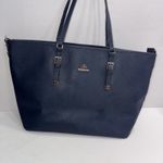 Rowallan Large Old Money Minimalist Navy Blue Canvas Tote Purse Photo 10