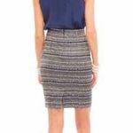 Lilly Pulitzer Black Blue White Striped Knee-Length Careerwear Pencil Skirt 2 Photo 1