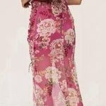 Sau Lee 10 Freida Silk Pink Floral Dress Party Wedding Event Summer Vacation Photo 1