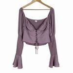 Pink Off Shoulder Bell Sleeve Top Lace Up Cottagecore Womens Size S Puteria XO Photo 1