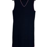 Vertigo Paris Dress Black w Pink Trim V neck Ribbed Sleevless Women Size XLarge Photo 0