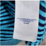 Lands' End Women Casual Dress Teal Blue Tonal Stripe 2X Cotton Short Sleeve Green Photo 4