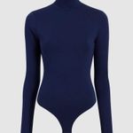 Hill House  The Luna Navy Mockneck Long Sleeve Bodysuit Size Small Photo 7