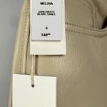Wilfred Aritzia  Melina Straight Leg Vegan Leather Pants in Sand White Size 6 Photo 3