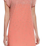 Alice + Olivia  100% Silk Philly Beaded Chiffon Dress Coral Pink Tunic Dress Sz 4 Photo 0